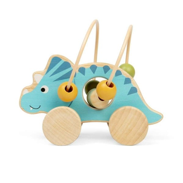 Bigjigs Toys Push Along Triceratops Bead Frame