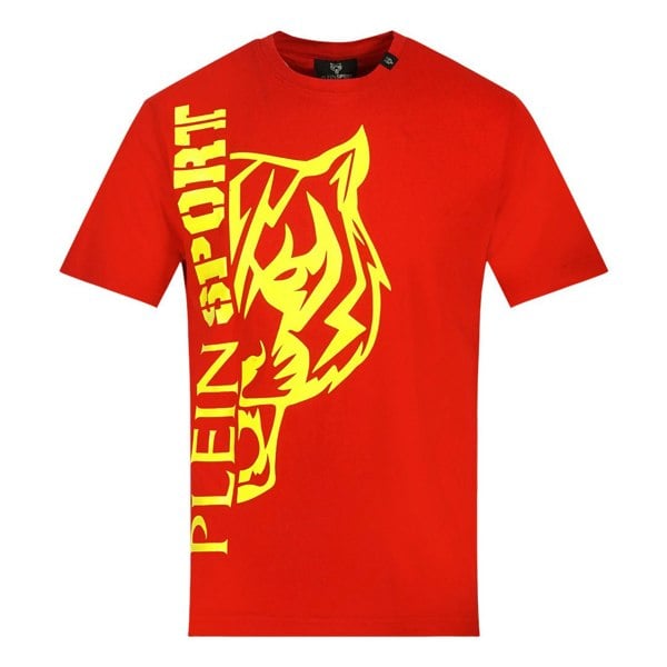 Philipp Plein Sport Plein Sport Tiger Side Logo T-Shirt - Red