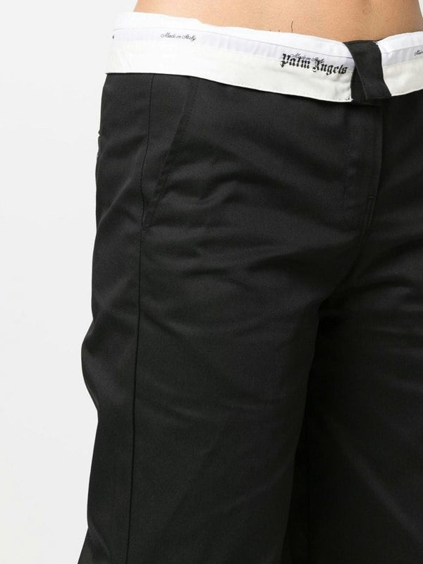 Palm Angels Reversed Wasitband Chino Pants Black - Supplied FashionPALM ANGELS