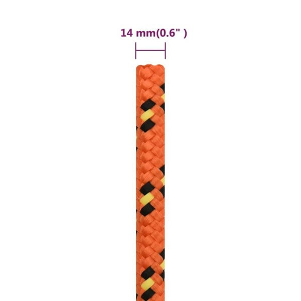 Berkfield Boat Rope Orange 14 mm 100 m Polypropylene