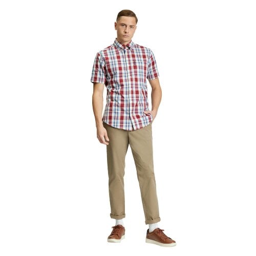 Ben Sherman Mens Classic Checked Shirt - Bordeaux