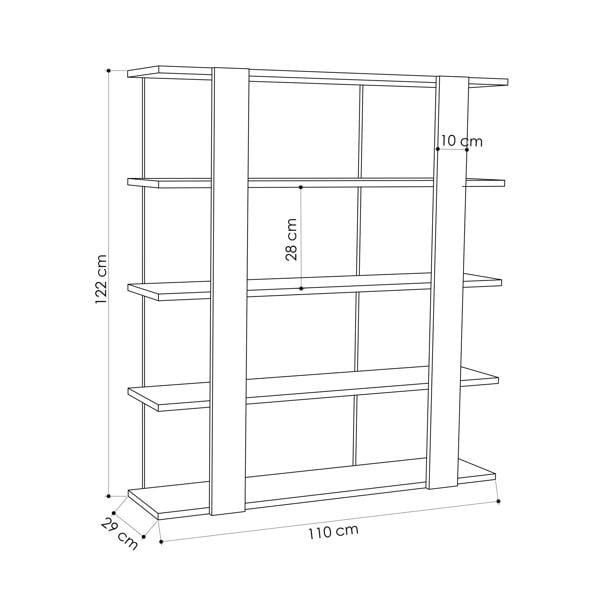 Decortie Tita 4 Tier Modern Bookcase Wall Mounted Shelving Unit 122cm