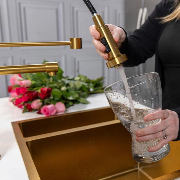 Flode böjig | Multiuse Style 3 in 1 Instant Boiling Tap with Flexi Spray | Brushed Gold Finish