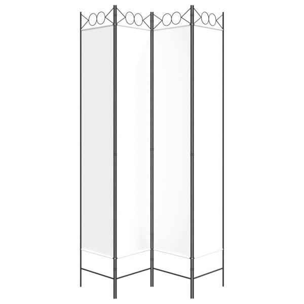 Berkfield 4-Panel Room Divider White 160x220 cm Fabric