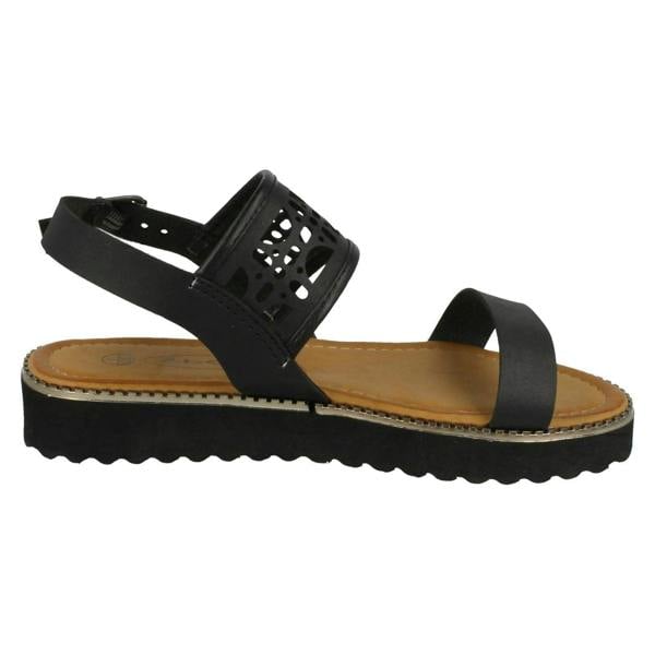 Spot On Girls Spot On Cut Out Ankle Strap Low Mules