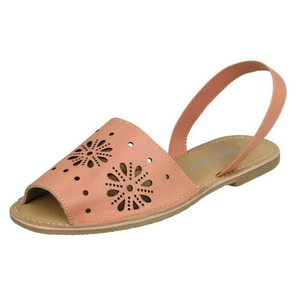 Leather Collection Ladies Leather Collection Flower Design Mules