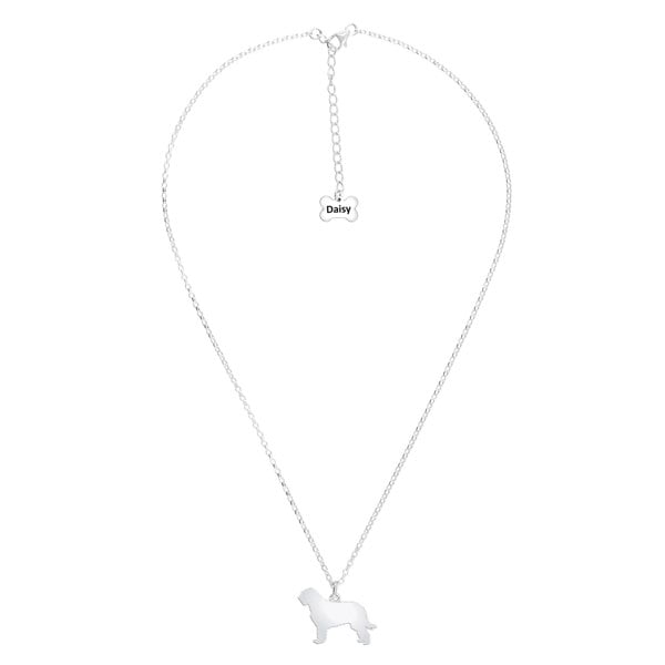 Otterhound Silhouette Silver Necklace - Personalised - MYLEE London