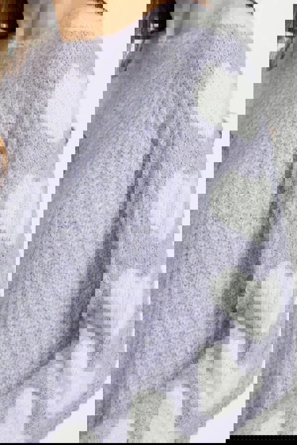 Mudflower Solid Knit Jumper with Heart Sleeves