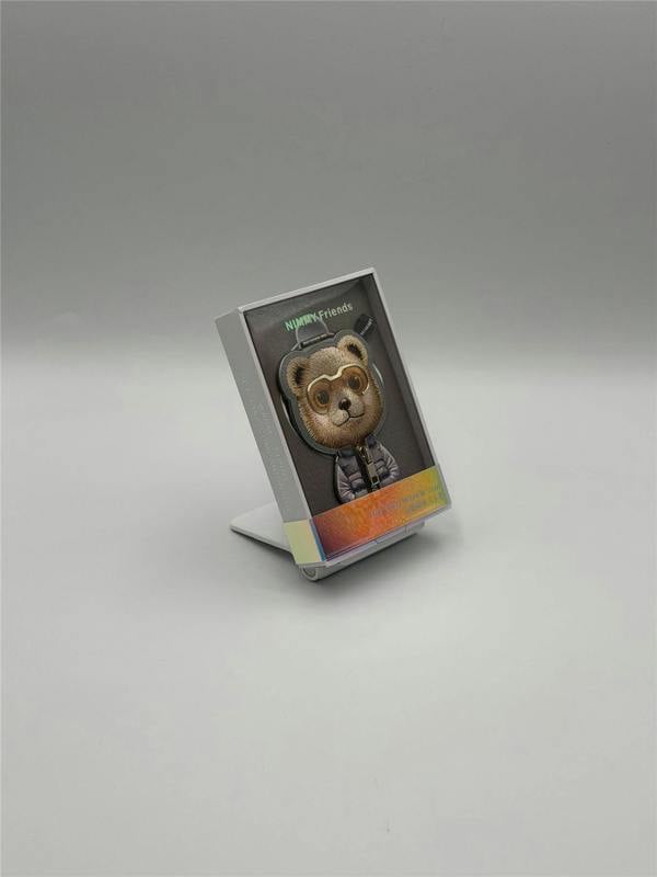 Nimmy Friends Nimmy Cool & Cute 2.0 Grey Bear Embroidery Magnetic Stand with MagSafe Grey - N-KM-BSZJ-11-A