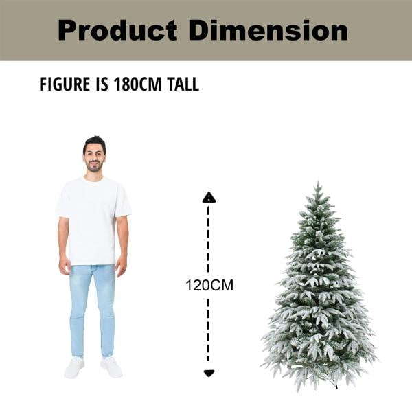 4FT to 10FT Snow Covered Artificial Christmas Trees with Flocked Green Branches image 4