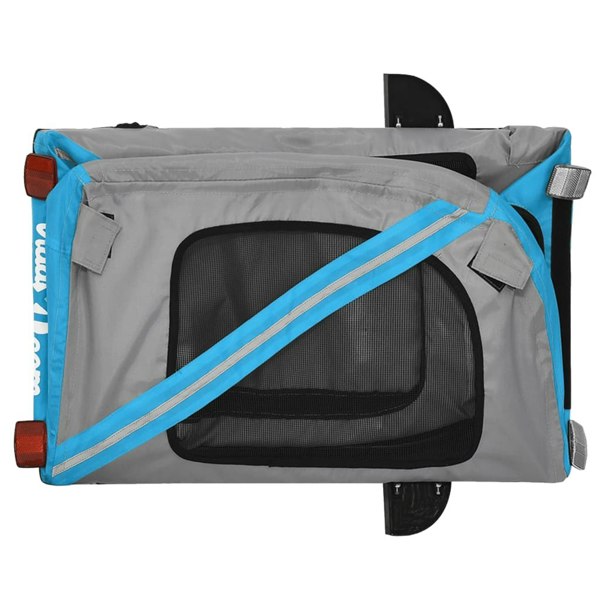 Berkfield Dog Bike Trailer Blue and Grey Oxford Fabric and Iron