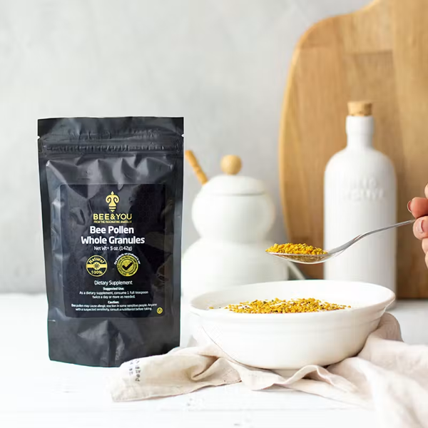 BEE&YOU Natural Bee Pollen Granules-Wildcrafted, 5 oz