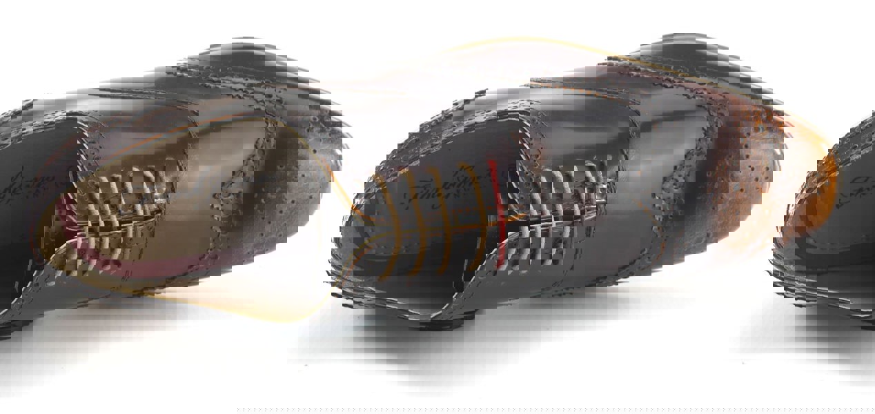 Frank James Norbury Leather Hi Shine Lace Up Mens Brogue Shoes