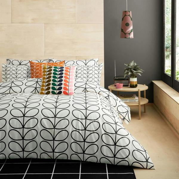 Orla Kiely Linear Stem CHARCOAL Duvet Cover Set