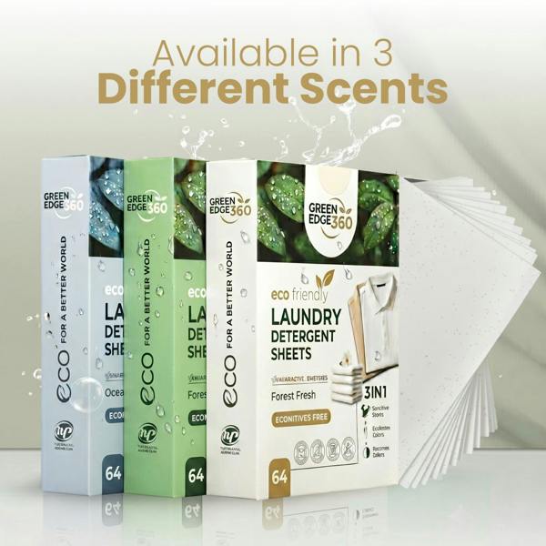 Green Edge 360 Fragrance Free Eco Friendly Laundry Detergent Sheets