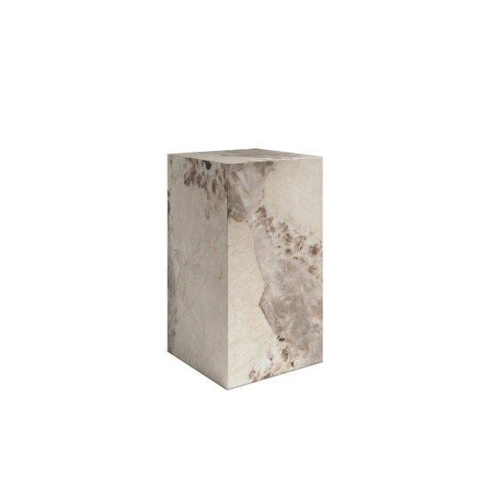 Wyld Haus Dingle Brown Pandora Marble Effect Small Pedestal Side Table