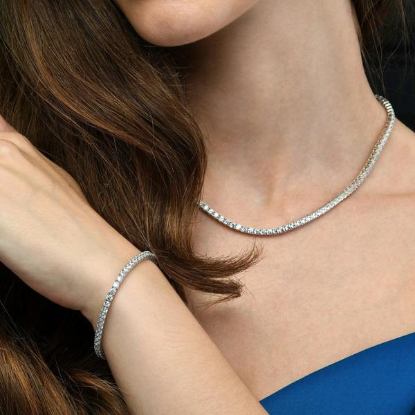 namana 925 Sterling Silver Tennis Bracelet with 3mm Cubic Zirconia For Women
