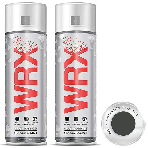 WRX 2X WRX Anthracite Grey Matt Spray Paint 400ml RAL 7016
