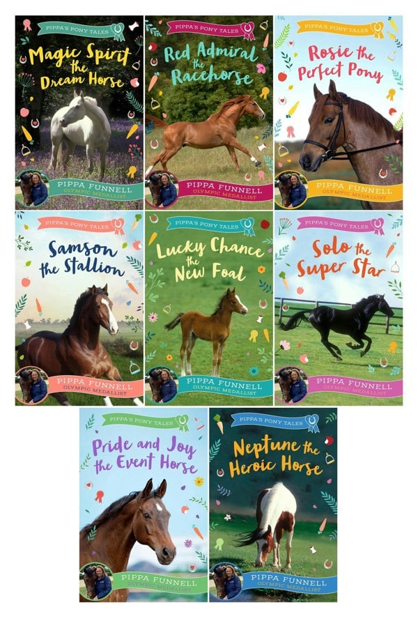 Pippa's Pony Tales 8 Book Set by Pippa Funnell Magic Spirit, Red Admiral, Rosie & more