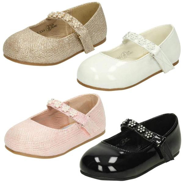 Savannah Girls Savannah Flat Ballerinas With Flower Diamante Trim