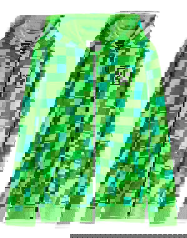 Minecraft Boys Green Creeper Placement Print Hoodie
