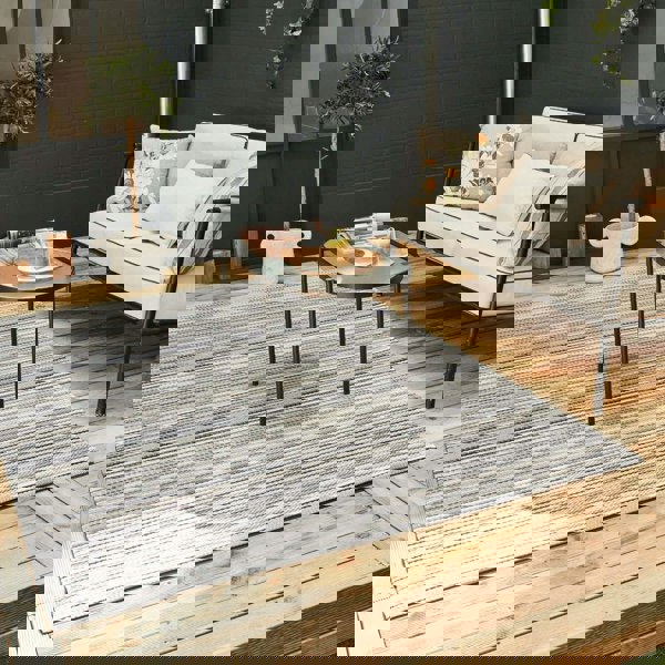 Rainbow Outdoor Rug Grey | Vibrant Patio Decor - The Rugs