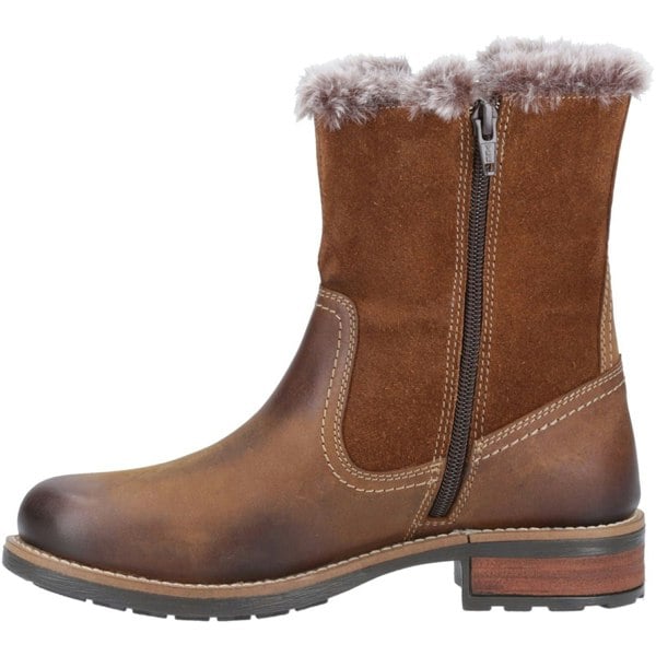 Cotswold Kemerton Leather Women's Tan Winter Mid Calf Boots