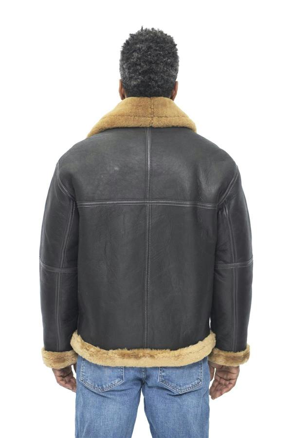 Infinity Leather Mens RAF Sheepskin Leather Aviator Jacket-Colchester