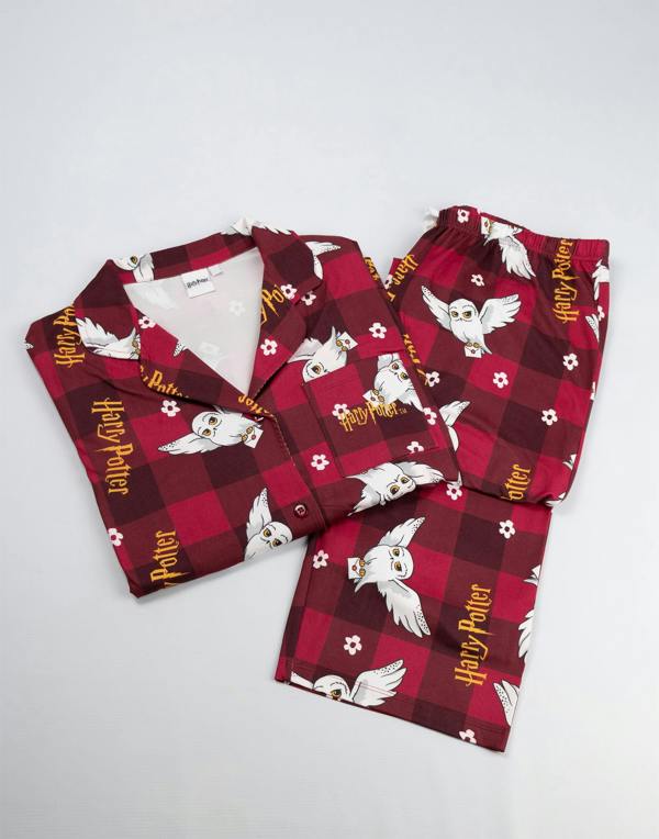 Harry Potter Womens Red Character Long Sleeve Long Leg Pyjama Set