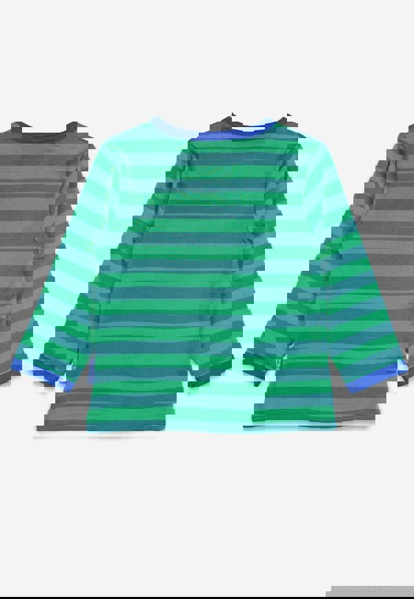 Organic Brown Bear Pocket Applique Long - Sleeved T-Shirt - Toby Tiger