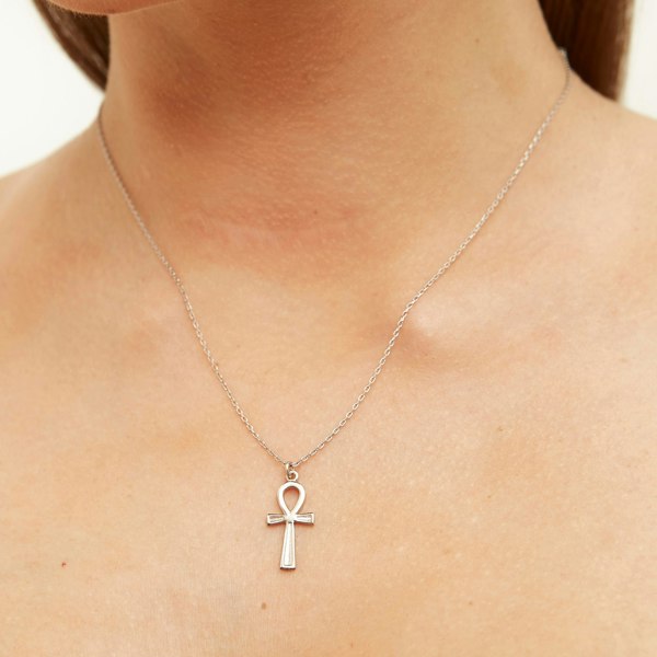 Sterling Silver Egyptian Ankh Necklace - Spero London