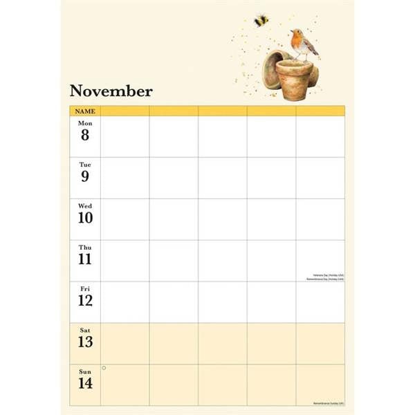 Bree Merryn A3 Family Planner 2027, Family Planners, Week To View, Animals, Gift