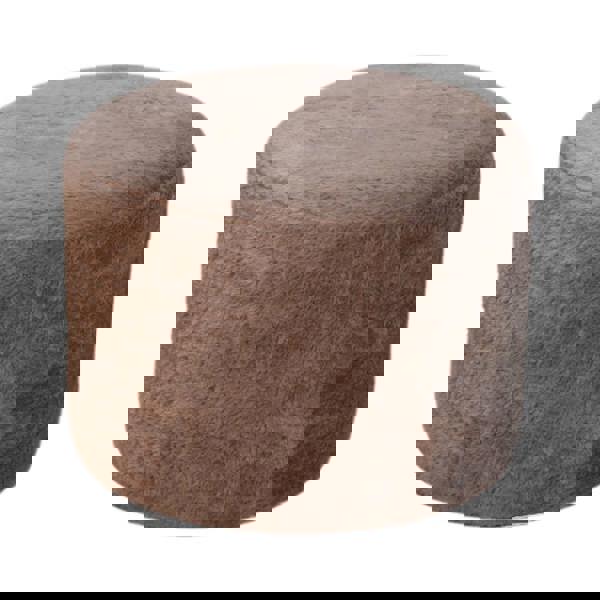 Artisan Furniture Mocha Faux Fur Round Footstool