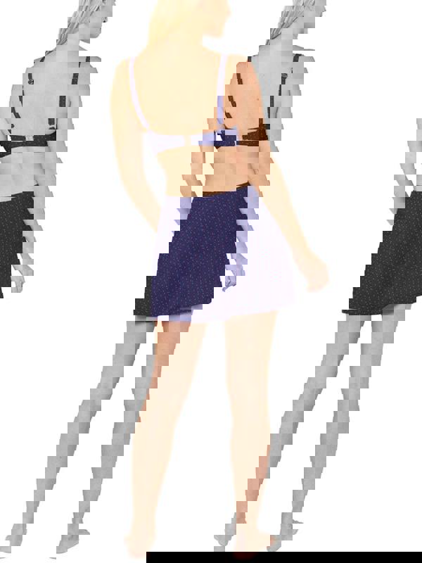 Navy & Red Polka Dot Swim Skirt Back