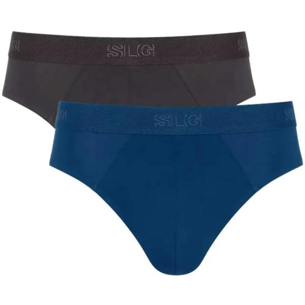 Sloggi 2-Pack SLG Base Briefs, Blue/Charcoal