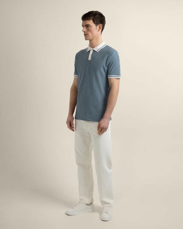 Larsson & Co Anders - Geometric Jacquard Polo Shirt