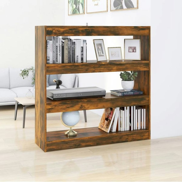 Berkfield Book Cabinet/Room Divider Smoked Oak 100x30x103 cm