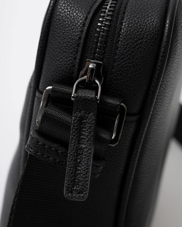 Armani Exchange Mens Boxy Messenger Bag - Black UC001 zip detail