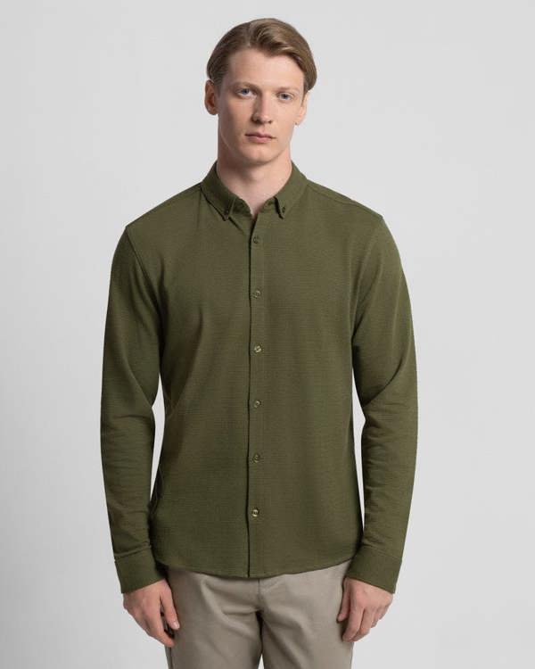Steel & Jelly Textured Long Sleeve Jersey Shirt