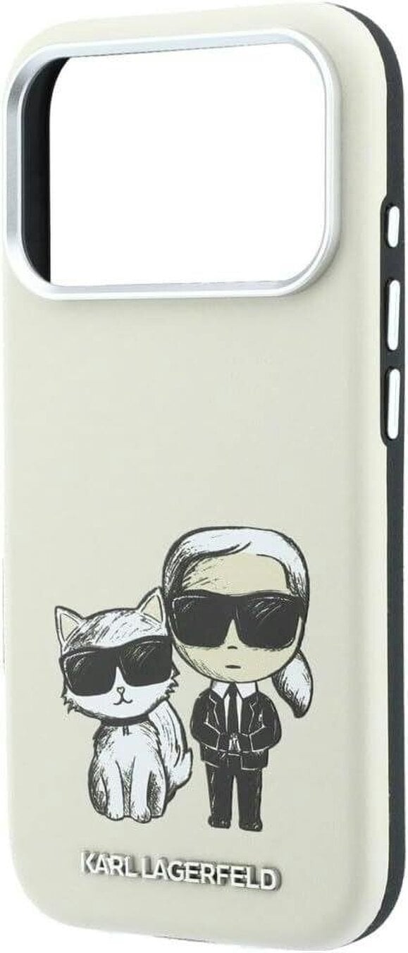 Karl Lagerfeld Smooth PU Leather Case with Sketch Print and MagSafe for iPhone 17/18 Pro Max 6.9" Beige - KLHMP18X6PWKCIDE