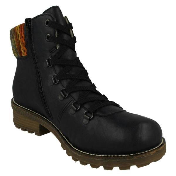 Rieker Ladies Rieker Knitted Cuff Rieker-Tex Warmlined Ankle Boots Z0445