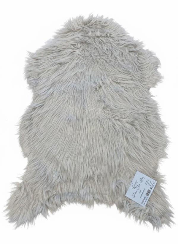 Faux Rabbit Fur Rug Silver 60x90cm