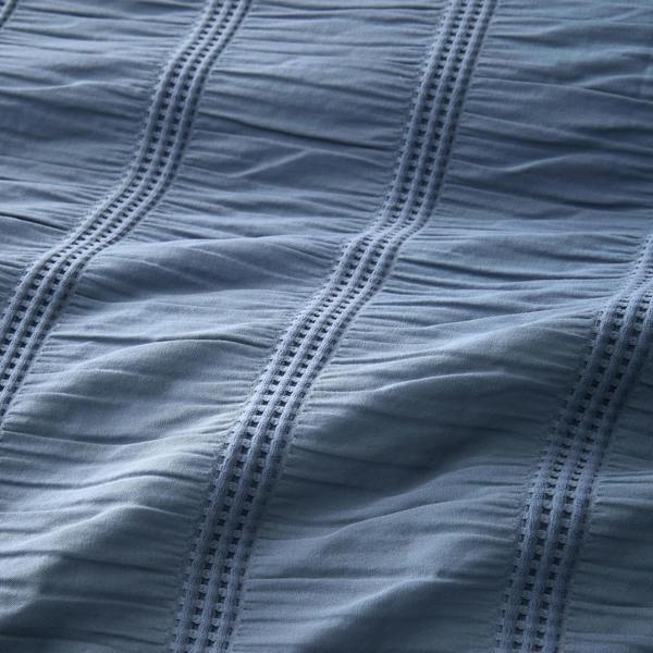 Pineapple Elephant Waffle Seersucker Duvet Cover Set Blue