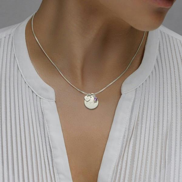 Sterling Silver Personalised Birthday Necklace With Teardrop Birthstone Charm - Love Silver Jewellery
