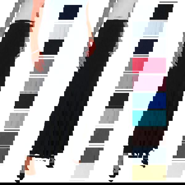 Paulo Due Women's Panelled 38" Elastic Waist Maxi Skirt