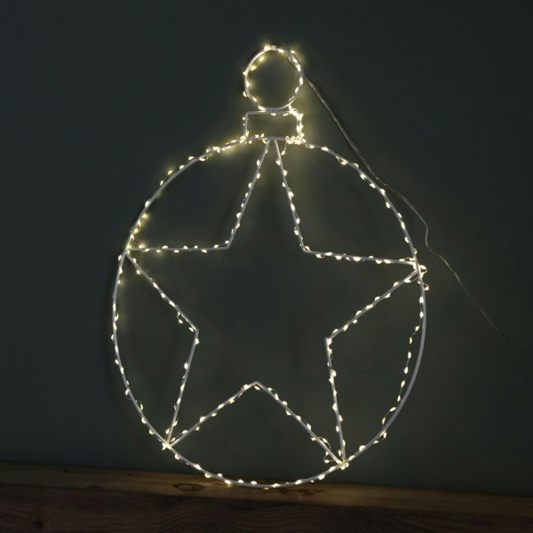 Samuel Alexander 48cm Light up Hanging Christmas Star Bauble with 236 Warm White LEDs