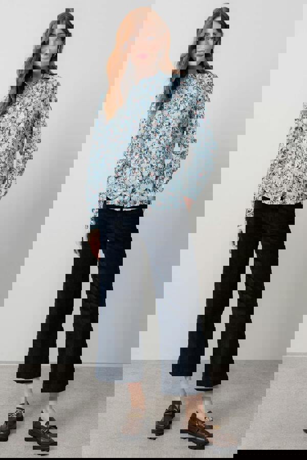 Lily & Me Rachel Organic Cotton Frill Blouse Ice Blue