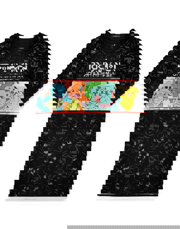 Pokemon Boys Black Character Placement Print Short Sleeved T-Shirt