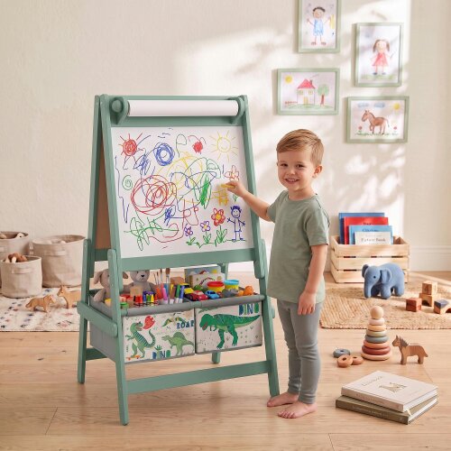 AIYAPLAY Art Easel for Kids 3 in 1 Double Sided Kids Easel with Storage