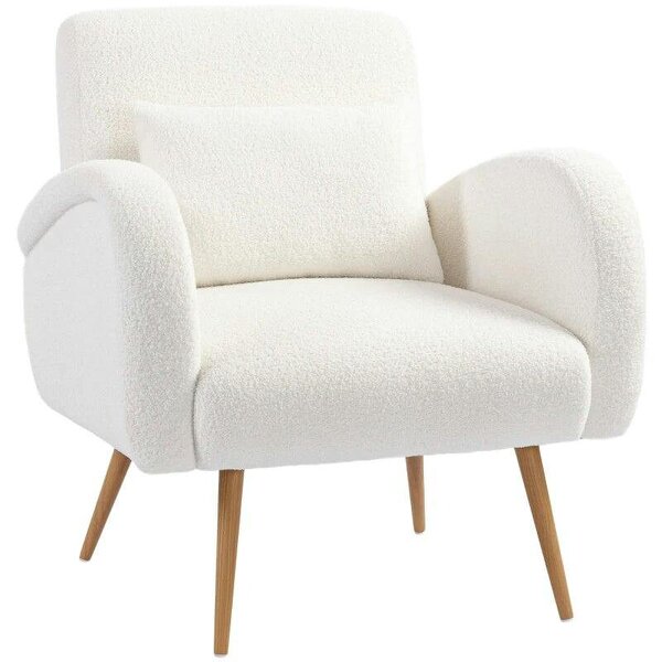 Teddy Fleece Accent Chair - Cream White